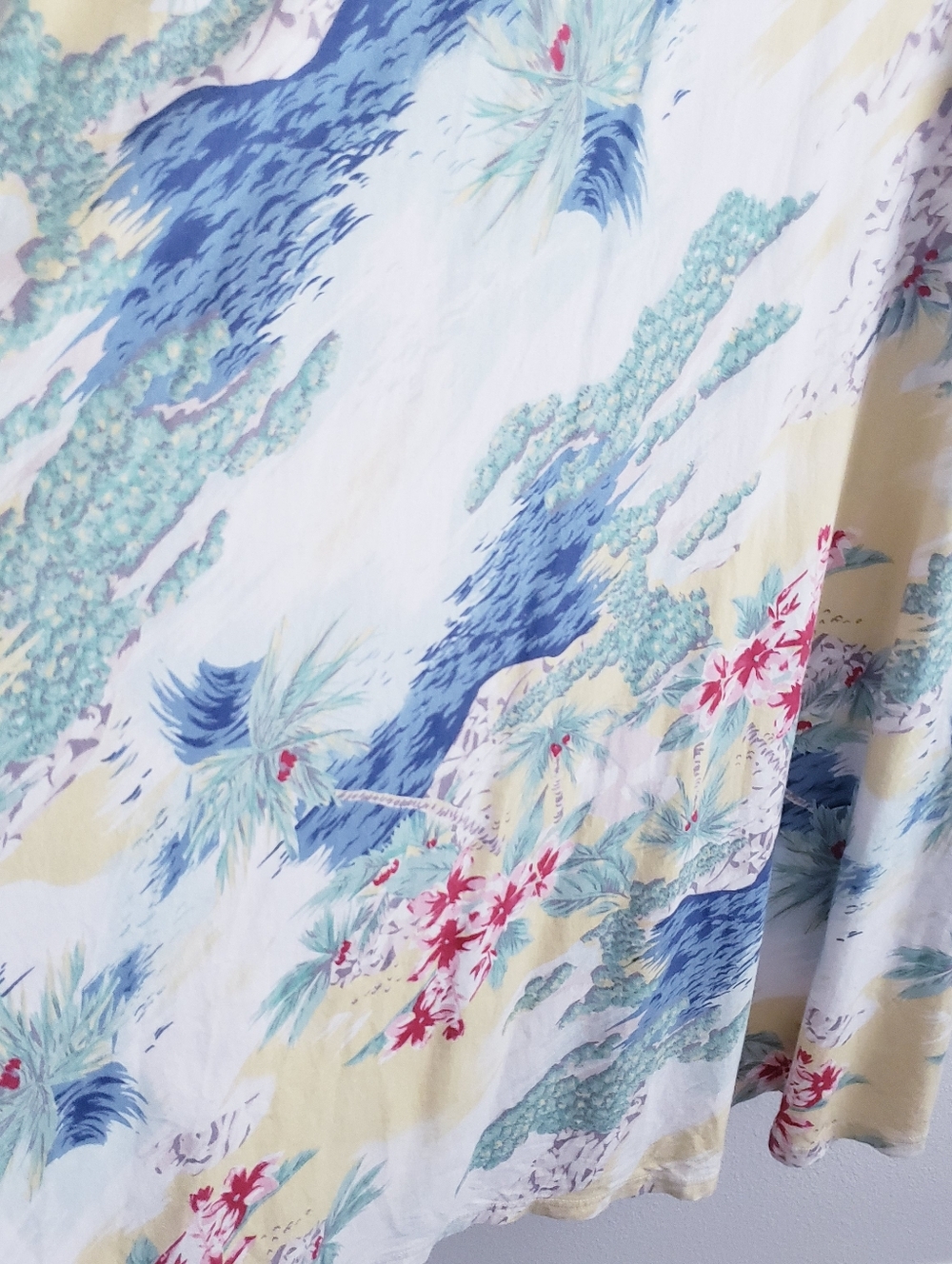 American Living V-Neck Sleeveless Fit & Flare Midi Dress in Tropical Print - Picture 7 of 8